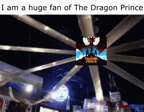 the dragon prince is shining at night in the city
