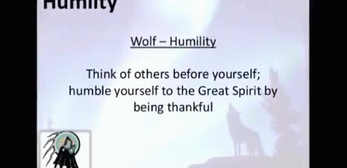 a book cover is shown showing an illustration of the words humility and wolf - humility