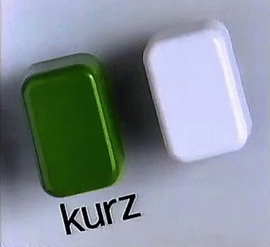 a po of the words kur z written with two green and white square ons