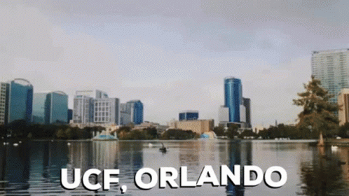 an image of a body of water with the words ucf, orlando written in white
