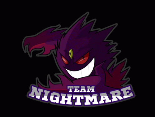 the team logo for team nightmares is a very large purple monster