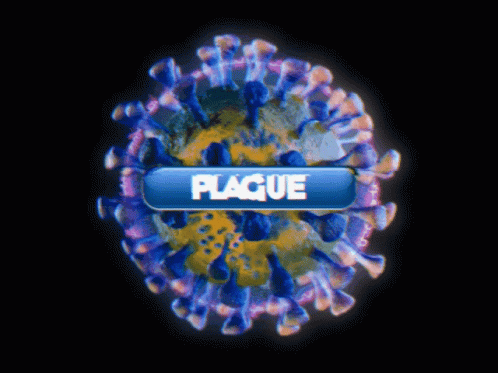an animated version of plague shows an overexposed and distorted germ