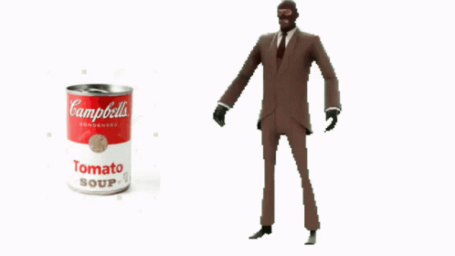 a man in a suit next to a can of corona ale
