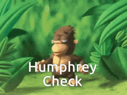 an animated po of a gorilla with the text humpberry cheek