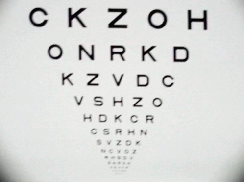 the letters are under the eye chart for someone