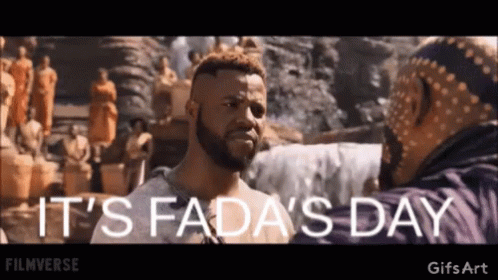 the message is in white that says it's faada's day