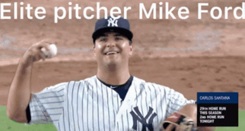 a baseball player with a new york yankees uniform