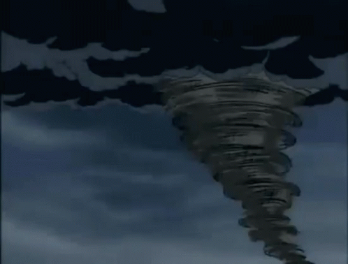 a large tornado that is coming out of the sky