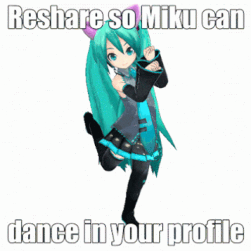 a cartoon character with a caption saying, reshare so milk can dance in your profile