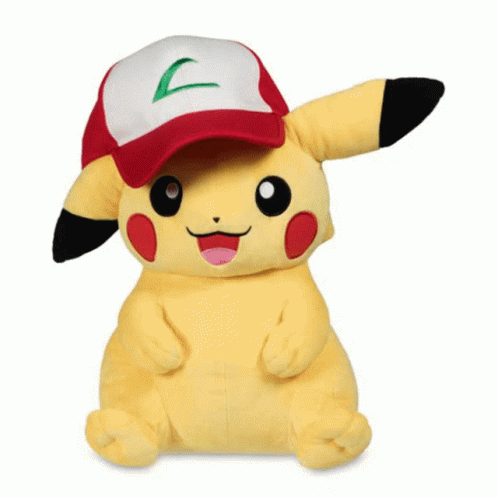 a blue stuffed animal in a baseball cap