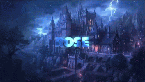 the title for rose, with a po of a large city in front of a stormy sky