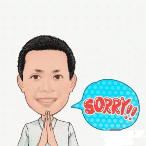 a caricature that is showing a man saying sorry