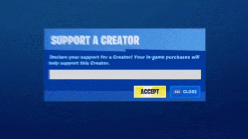 the screen on the laptop reads support a creator
