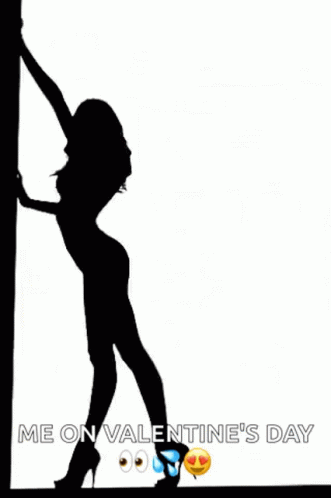 silhouetted woman is holding a flag and celeting valentine's day