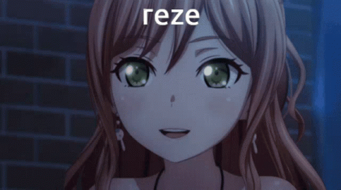 the anime girl has the words renize written on it