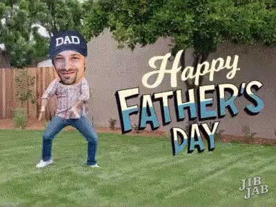 a poster is posted in a yard to celete father's day