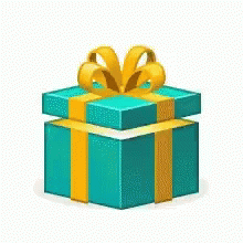 an illustration of a gift box with a blue ribbon