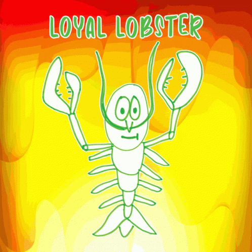 cartoon character crab with name lovinlobster on back