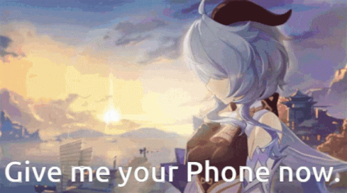 a woman looking down at her phone in the sky