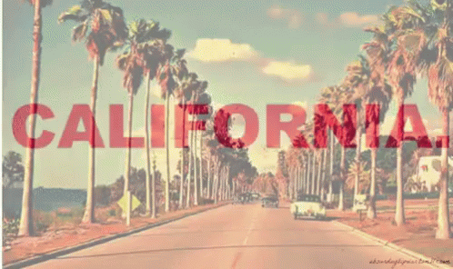 a stylized picture with the word california in blue and purple