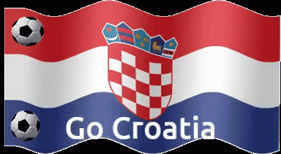 the flag of croatia with soccer balls in front of it