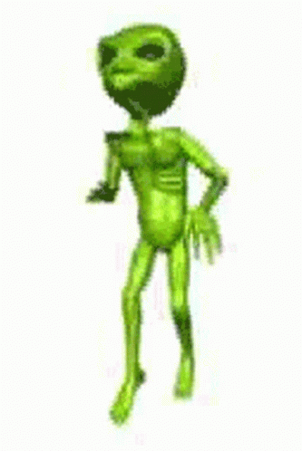an alien like person with two arms outstretched
