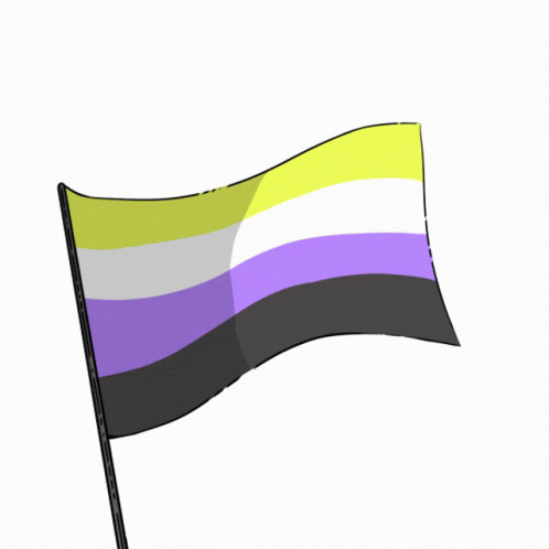 a waving flag with the word pink and black stripes