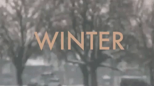 a winter sign that reads'winter'is shown through glass