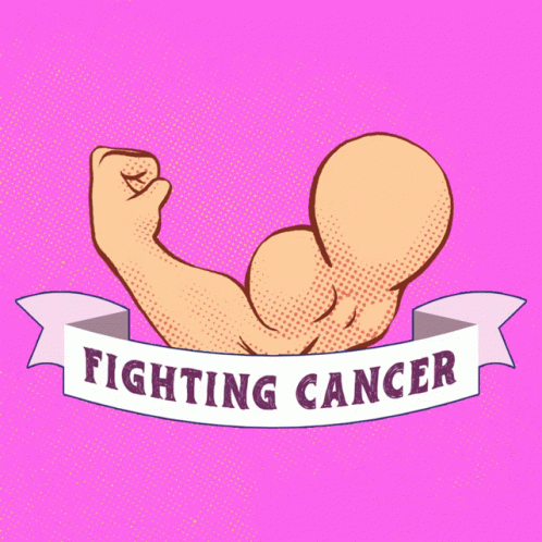 an illustration with the words fighting cancer