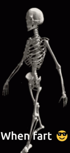 the skeleton in black and white is looking back