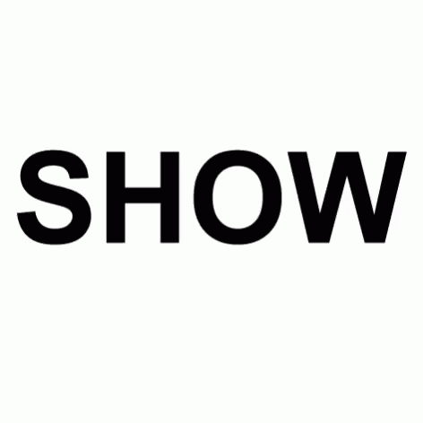 the show text logo on a white background