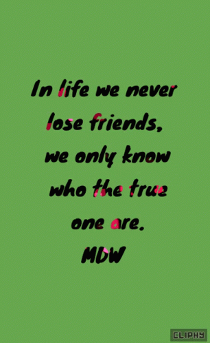 i'm life we never lose friends