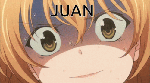 blue - haired anime girl with big eyes staring at the camera with text reading, jean