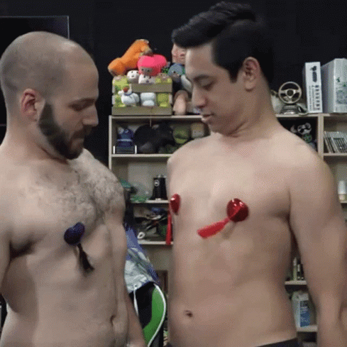 two male bodies that look like they are part of body paint