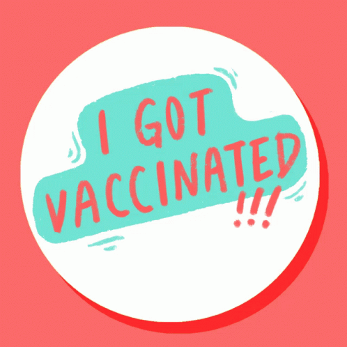 i got vaccinated sticker in an oval
