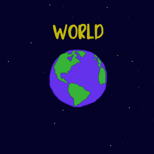 a green and pink world text on a red background