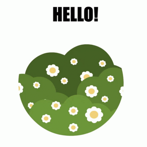 an illustration of a green, round shaped object with white flowers