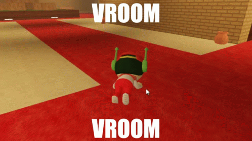 a virtual room with an image of a young man crawling in the floor