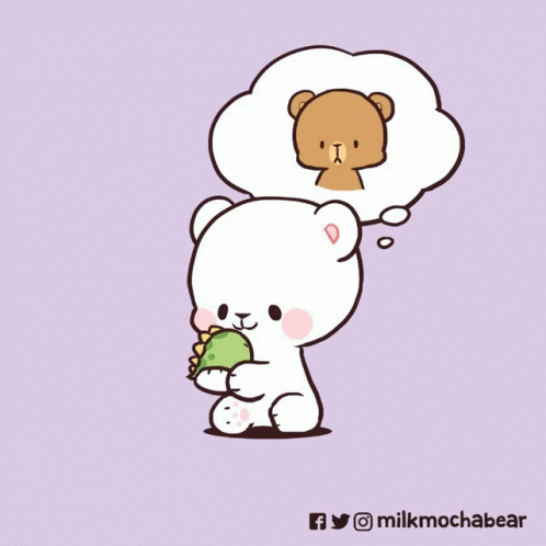 a couple of bears that have some sort of thought bubble