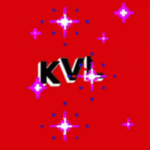 the image of k vl with the word kv in a black letters and pink letters