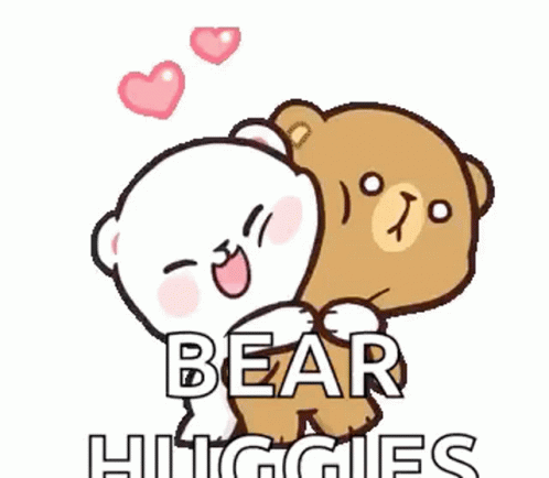 two bears hug each other with the word bear huggies