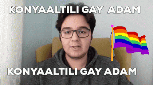 the caption reads,'non koy valli illgaya aam'in black and a man with glasses and a multi - colored flag in grey sweater