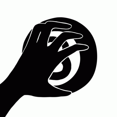 black and white hand with the letter c