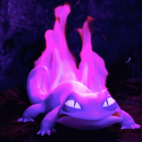 a large white fire is glowing on a pink background