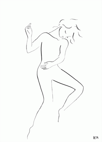 drawing for the back side of a  woman in high heels