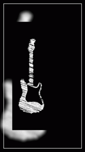 the shadow on the white guitar is shown