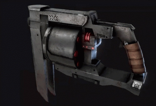an animated image of a metal machine gun
