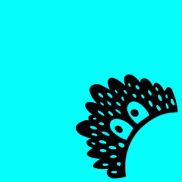a drawing of a stylized peacock's head