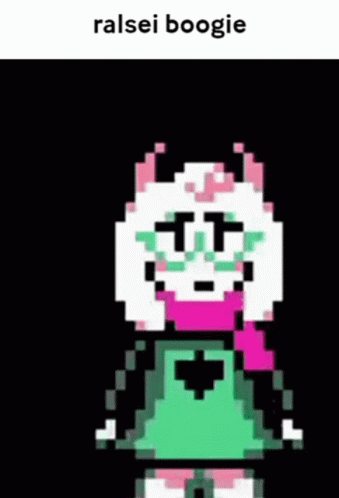 a pixellated po of an alien with two hands