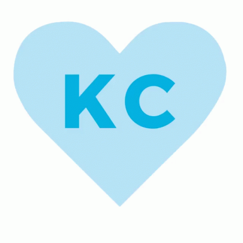 a big heart has the letter kc in it